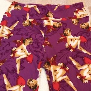 Lularoe Cherub Cupid Purple Leggings